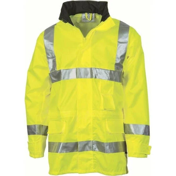 HiVis D/N Breathable Rain Jacket With 3M R/Tape - 3871 2 HiVis D/N Breathable Rain Jacket With 3M R/Tape - 3871 - Image 2