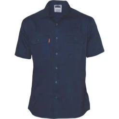 Cotton Drill Work Shirt - Short Sleeve 3201 -Work Clothing Store 3201 Navy
