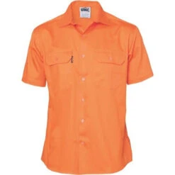 Cotton Drill Work Shirt - Short Sleeve 3201 -Work Clothing Store 3201 Orange