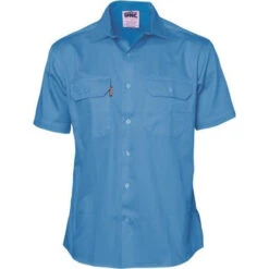 Cotton Drill Work Shirt - Short Sleeve 3201 -Work Clothing Store 3201 Sky