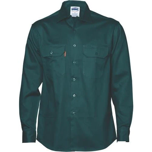 Open Front Cotton Drill Shirt - Long Sleeve 3202 2 Open Front Cotton Drill Shirt - Long Sleeve 3202 - Image 2