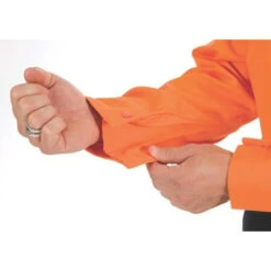 Closed Front Cotton Drill Shirt - Long Sleeve 3204 -Work Clothing Store 3204ORANGEGUSSETSLEEVE