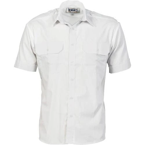 Epaulette Polyester/Cotton Work Shirt - Short Sleeve - 3213 2 Epaulette Polyester/Cotton Work Shirt - Short Sleeve - 3213 - Image 2