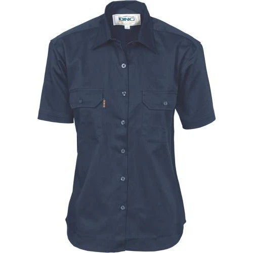 Ladies Cotton Drill Work Shirt - Short Sleeve 3231 1 Ladies Cotton Drill Work Shirt - Short Sleeve 3231