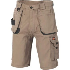Duratex Cotton Duck Weave Tradies Cargo Shorts - With Twin Holster Tool Pocket 3336 6 Duratex Cotton Duck Weave Tradies Cargo Shorts - With Twin Holster Tool Pocket 3336 -Work Clothing Store 3336DesertSandFront