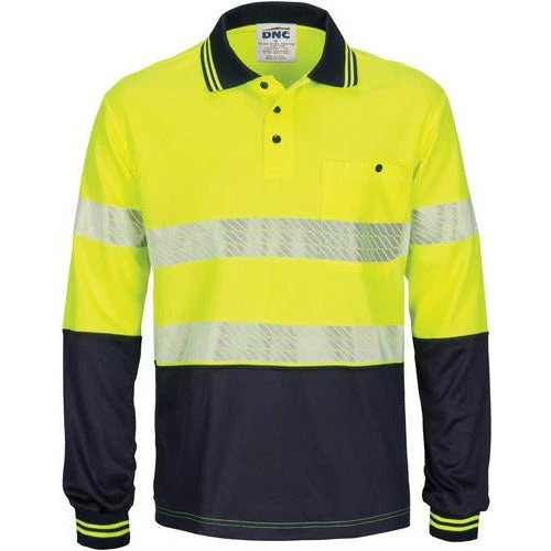 Hi Vis Segmented Tape Micromesh Polo - Long Sleeve 3513 1 Hi Vis Segmented Tape Micromesh Polo - Long Sleeve 3513
