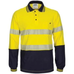 Hi Vis Segmented Tape Cotton Jersey Polo - Long Sleeve 3516