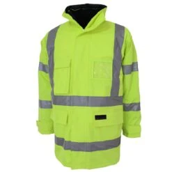 HiVis Breathable Rain Jacket "6 In 1" Biomotion Tape With Vest 3572