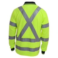 Hi-Vis "X' Back & Bio-motion Taped Polo 3710 -Work Clothing Store 3710 20YEL 20BACK
