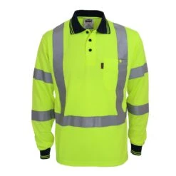 Hi-Vis "X' Back & Bio-motion Taped Polo 3710 -Work Clothing Store 3710 20YEL 20FRONT 1