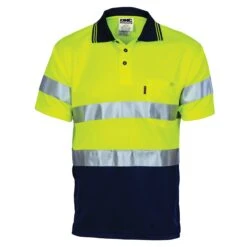 HiVis D/N Cool Breathe Polo Shirt With CSR R/Tape - Short Sleeve 3715