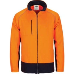 Hi Vis 2 ToneFull Zip Fleecy Sweat Shirt With Two Side Zip Pockets 3725