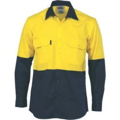 HiVis Cool-Breeze Vertical Vented Cotton Shirt - Long Sleeve 3732