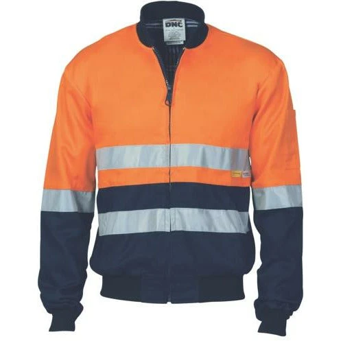 HiVis Two Tone D/N Cotton Bomber Jacket With CSR R/tape 3758 2 HiVis Two Tone D/N Cotton Bomber Jacket With CSR R/tape 3758 - Image 2