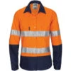 Ladies HiViS Cool-Breeze Cotton Shirt With CSR R/Tape - Long Sleeve 3786
