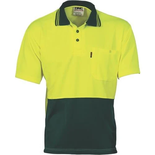 HiVis Two Tone Cool Breathe Polo Shirt - Short Sleeve 3811 3 HiVis Two Tone Cool Breathe Polo Shirt - Short Sleeve 3811 - Image 3