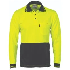 HiVis Two Tone Cool Breathe Polo Shirt Long Sleeve - 3813 -Work Clothing Store 3813YelBla