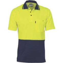 Cotton Back HiVis Two Tone Polo Shirt - Short Sleeve 3814 -Work Clothing Store 3814Y N