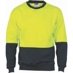 HiVis Two Tone Fleecy Sweat Shirt (Sloppy Joe) Crew-Neck 3821 -Work Clothing Store 3821Y N