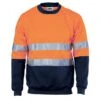 HiVis Two Tone Fleecy Sweat Shirt (Sloppy Joe) With CSR R/Tape Crew-Neck 3824