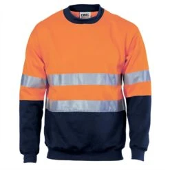 HiVis Two Tone Fleecy Sweat Shirt (Sloppy Joe) With CSR R/Tape Crew-Neck 3824
