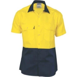 HiVis Two Tone Cotton Drill Shirt - Short Sleeve 3831