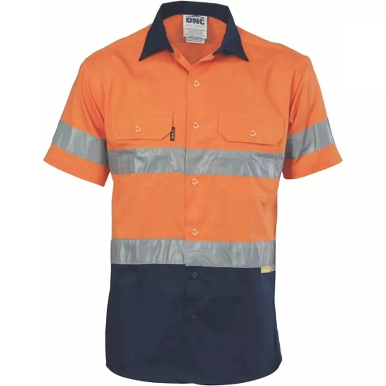 Hi Vis 190gsm Shirt W/Hoop Style Tape Short Sleeve - 3833 2 Hi Vis 190gsm Shirt W/Hoop Style Tape Short Sleeve - 3833 - Image 2