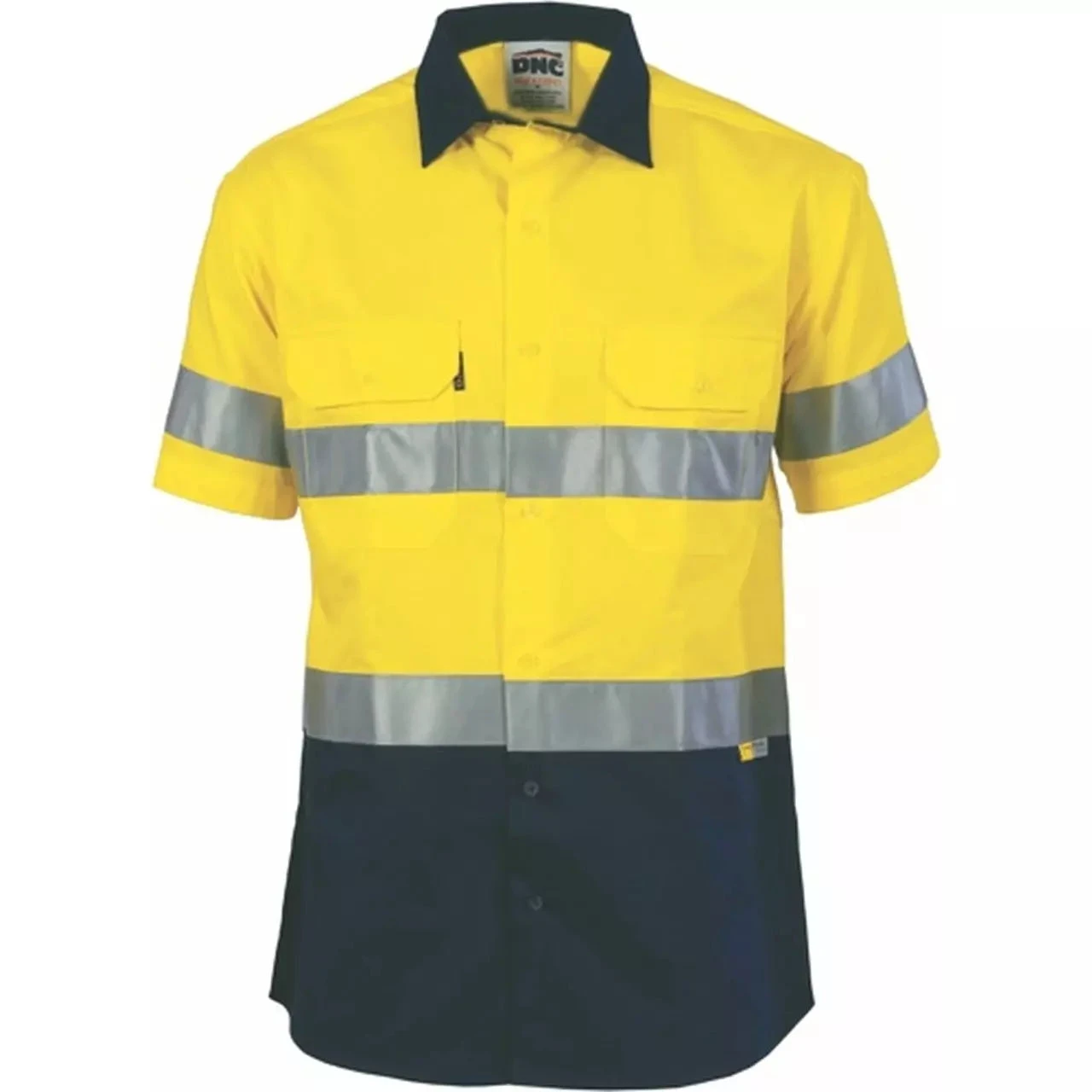 Hi Vis 190gsm Shirt W/Hoop Style Tape Short Sleeve - 3833 1 Hi Vis 190gsm Shirt W/Hoop Style Tape Short Sleeve - 3833