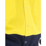 HiVis Two Tone Open Front Cotton Drill Shirt With Press Studs - Long Sleeve 3838 3 HiVis Two Tone Open Front Cotton Drill Shirt With Press Studs - Long Sleeve 3838 - Image 3