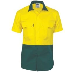 HiVis 2 Tone Cool-Breeze Cotton Shirt - Short Sleeve 3839 -Work Clothing Store 3839356