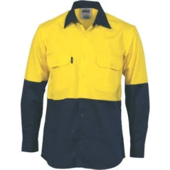 HiVis 2 Tone Cool-Breeze Cotton Shirt - Long Sleeve 3840