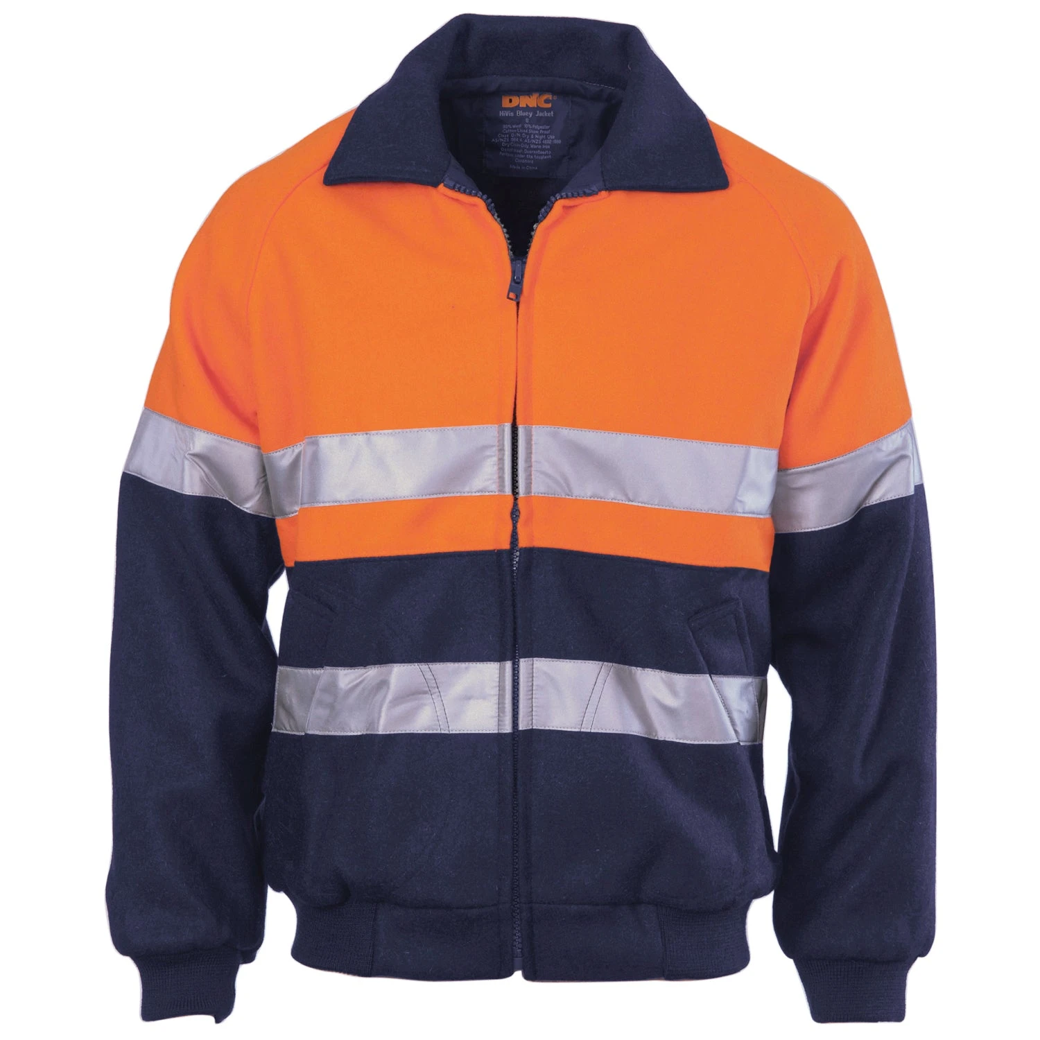 HiVis Two Tone Bluey Bomber Jacket With CSR R/Tape - 3859 2 HiVis Two Tone Bluey Bomber Jacket With CSR R/Tape - 3859 - Image 2