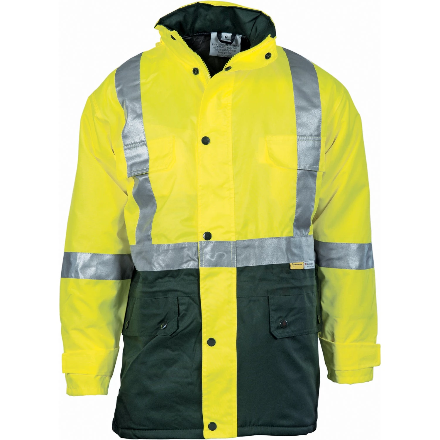 HiVis Two Tone Quilted Jacket With 3M R/Tape - 3863 2 HiVis Two Tone Quilted Jacket With 3M R/Tape - 3863 - Image 2