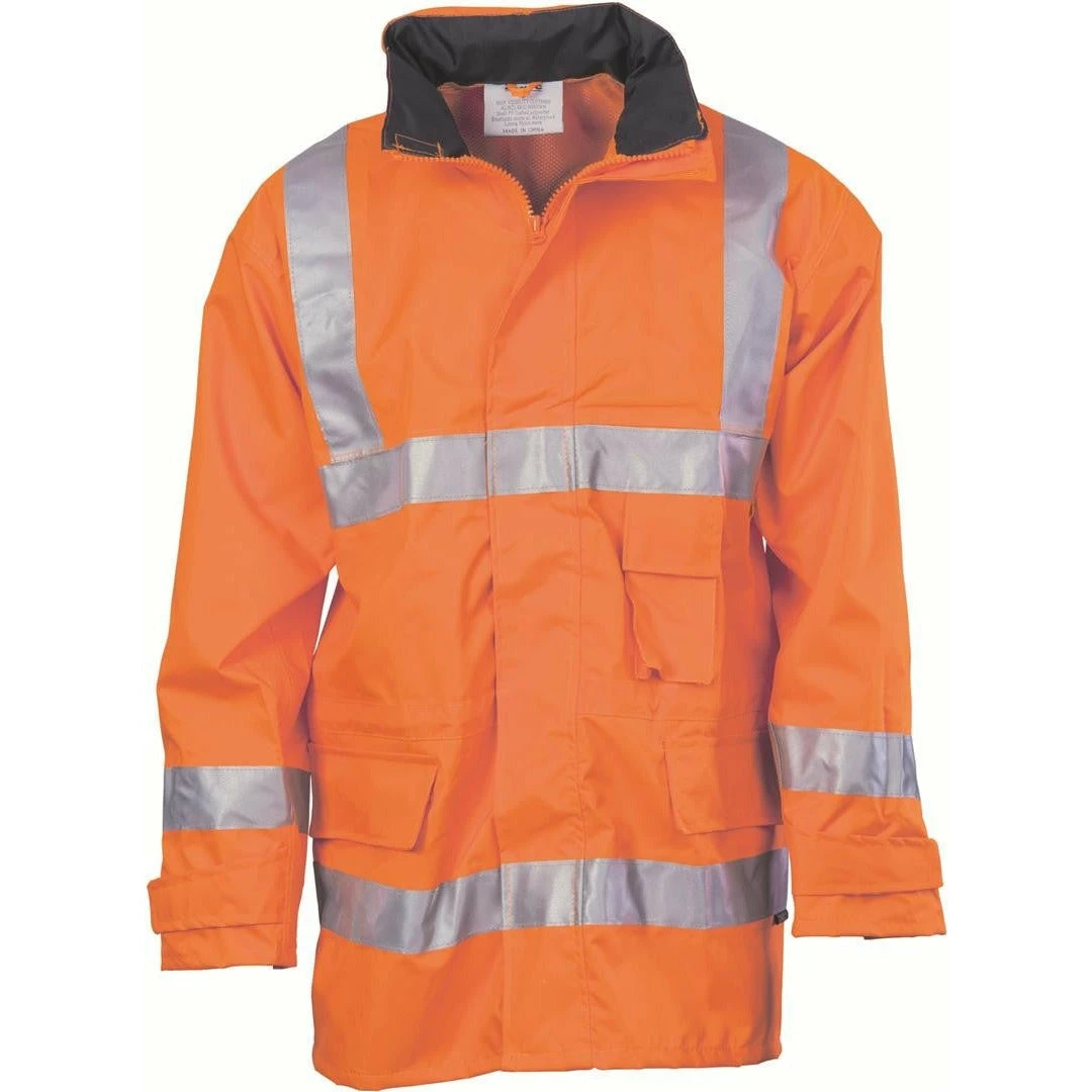 HiVis D/N Breathable Rain Jacket With 3M R/Tape - 3871 1 HiVis D/N Breathable Rain Jacket With 3M R/Tape - 3871