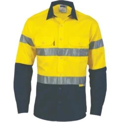 HiVis Cool-Breeze Cotton Shirt With 3M 8910 R/Tape - Long Sleeve 3886