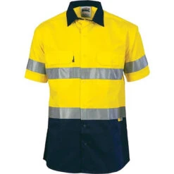 HiVis Cool-Breeze Cotton Shirt With 3M 8906 R/Tape Short Sleeve - 3887