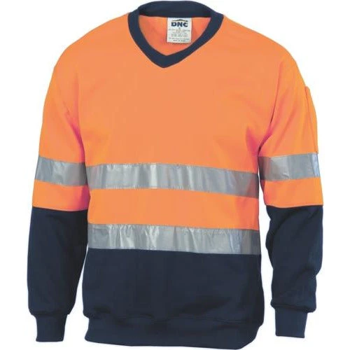 Hivis Two Tone Sweatshirt (Sloppy Joe) With Generic Reflective Tape V-Neck 3921 2 Hivis Two Tone Sweatshirt (Sloppy Joe) With Generic Reflective Tape V-Neck 3921 - Image 2