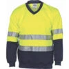 Hivis Two Tone Sweatshirt (Sloppy Joe) With Generic Reflective Tape V-Neck 3921