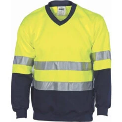 Hivis Two Tone Sweatshirt (Sloppy Joe) With Generic Reflective Tape V-Neck 3921