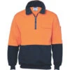 HiVis Two Tone 1/2 Zip Cotton Fleecy Windcheater 3923