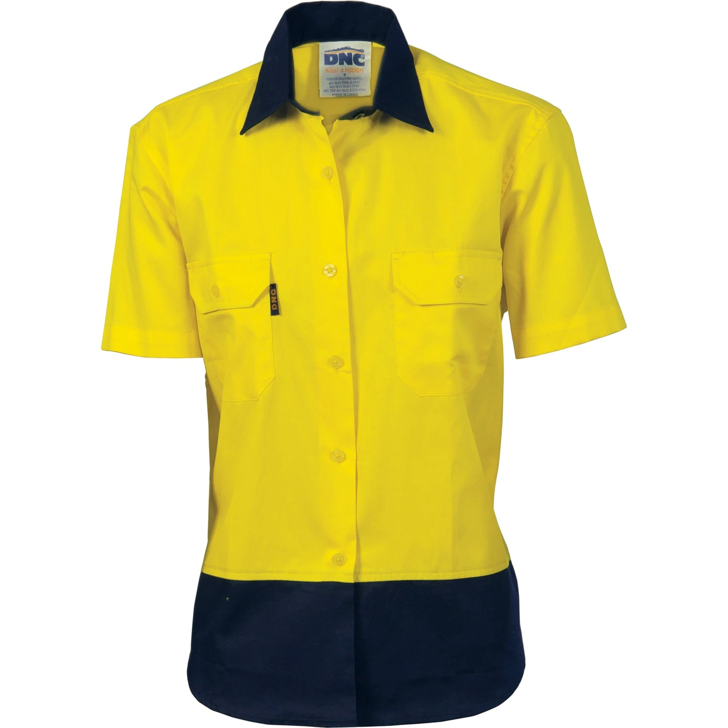 Ladies HiVis Two Tone Cotton Drill Shirt - Short Sleeve 3931 2 Ladies HiVis Two Tone Cotton Drill Shirt - Short Sleeve 3931 - Image 2