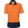 Ladies HiVis Two Tone Cotton Drill Shirt - Short Sleeve 3931