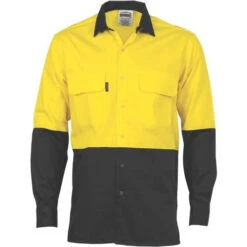 HiVis 3 Way Cool-Breeze Cotton Shirt - Long Sleeve - 3938 6 HiVis 3 Way Cool-Breeze Cotton Shirt - Long Sleeve - 3938 -Work Clothing Store 3938 Y B