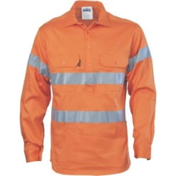 HiVis Cool-Breeze Closed Front Cotton Shirt With Generic R/Tape 3945