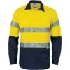 HiVis Cool-Breeze Close Front Cotton Shirt With 3M R/Tape - Long Sleeve - 3949