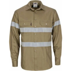 HiVis Cool-Breeze Cotton Shirt With Generic R/Tape - Long Sleeve 3967 -Work Clothing Store 3967K
