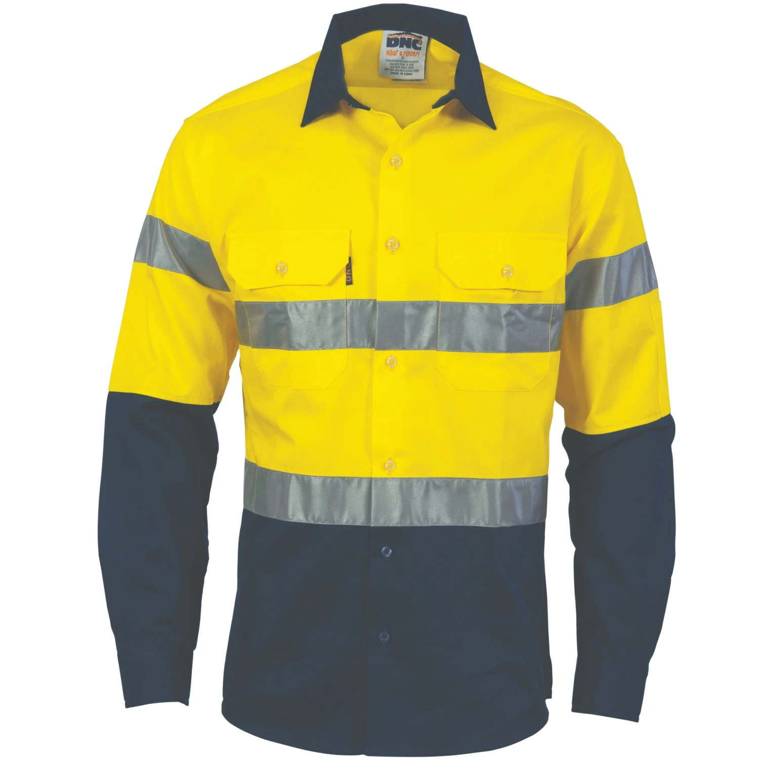 HiVis 2 Tone Drill Shirt With Generic Tape - Long Sleeve 3982 2 HiVis 2 Tone Drill Shirt With Generic Tape - Long Sleeve 3982 - Image 2