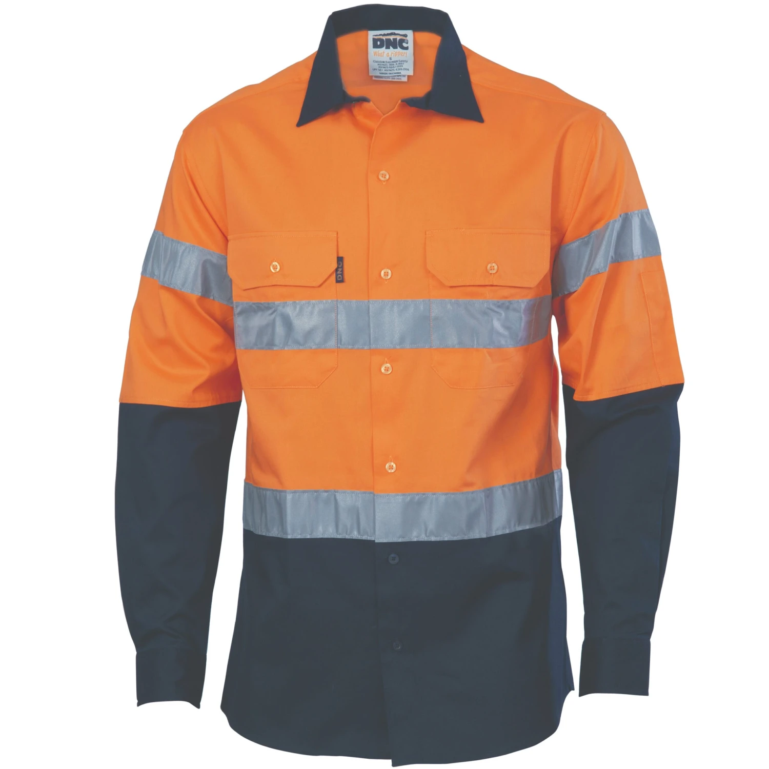 HiVis 2 Tone Drill Shirt With Generic Tape - Long Sleeve 3982 1 HiVis 2 Tone Drill Shirt With Generic Tape - Long Sleeve 3982