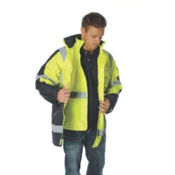 HiVis 2 Tone Cross Back D/N “2 In 1” Contrast Rain Jacket 3993 -Work Clothing Store 3993 02