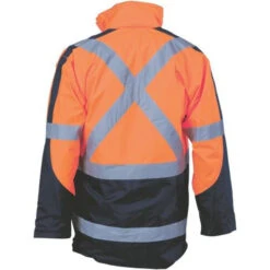 HiVis 2 Tone Cross Back D/N “2 In 1” Contrast Rain Jacket 3993 -Work Clothing Store 3993 O N Back